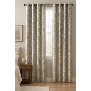 Foil Print 50% Blackout Ready Curtains for Living Room – 9ft & 7ft