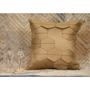 Geometric Colour Block Designer Cushion Cover Flap zip Golden