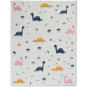 Dinos World Kids Blanket with Rib Border