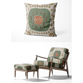 IKAT-II GEOEMTRIC MULTICOLOR WHITE GREEN RED UPHOLSTERY AND CUSHION COVER  FABRICS