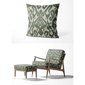 IKAT-II  GEOMETRIC GREEN UPHOLSTER AND CUSHION COVER FABRICS