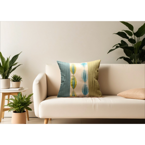 Thread Embroidered Cushion Cover Satin Back Lining GREEN