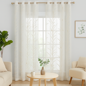 ELEGANT 32501 harvest grain Embroidery Sheer  Curtain Fabric