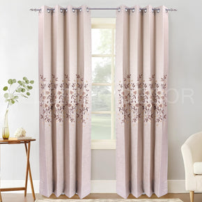APIC FLOWER EMBROIDED  EYELET CURTAIN FOR LIVING ROOM AND BEDROOM