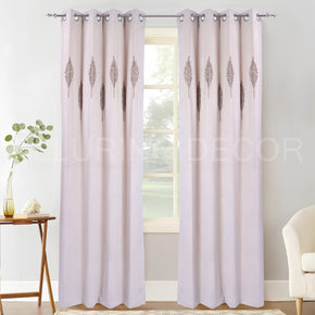 SEQUENCE LEAVES  EMBROIDED  VELVET CURTAIN FOR LIVING ROOM AND BEDROOM