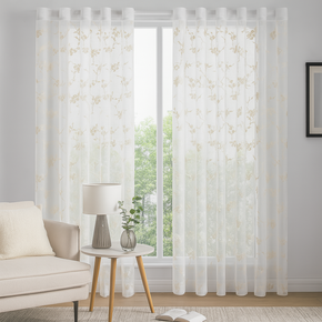 ELEGANT 32523 Embroidery Sheer  Curtain Fabric
