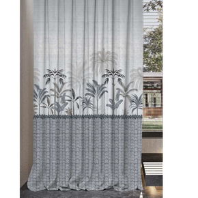 Milo Coconut Tree Printed Polyester Curtain Fabric – Elegant Tropical Design for Curtains