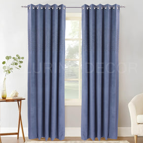 DOTTED SEQUENCE VELVET EYELET CURTAIN FOR LIVING ROOM AND BEDROOM