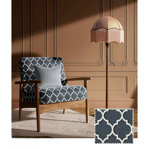THE WHITE UPHOLSTERY GEOMETRIC  POLYESTER LINEN CO FABRICS