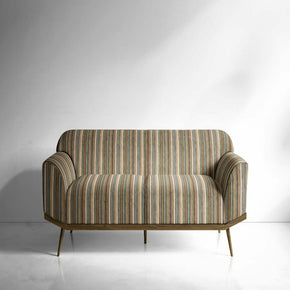 VELVET STRIPES POLYESTER BROWN CHECK UPHOLSTERY  VT - 207 FABRICS