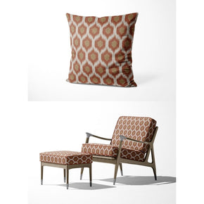 IKAT-II GEOMETRIC RED YELLOW UPHOLSTERY AND CUSHION COVER  FABRICS