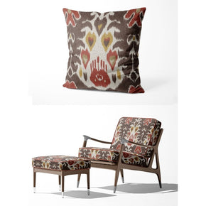 IKAT-II  GEOMETRIC GRAY RED UPHOLSTERY AND CUSHION COVER FABRICS