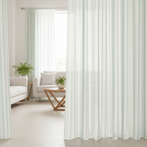 Stripe in Motion Pencil Stripe Bon Sheer Fabric – 100% Polyester Sheer Curtain Material 137 cm Width  Premium Lightweight Drapery Fabric sr no 16