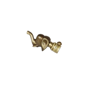 Brass Elephant Curtain Rod End Cap (Pair) – Premium Decorative Finial | Product Code: 31 Finish-Antique