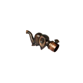 Brass Elephant Curtain Rod End Cap (Pair) – Premium Decorative Finial | Product Code: 31 Finish-Copper Antique