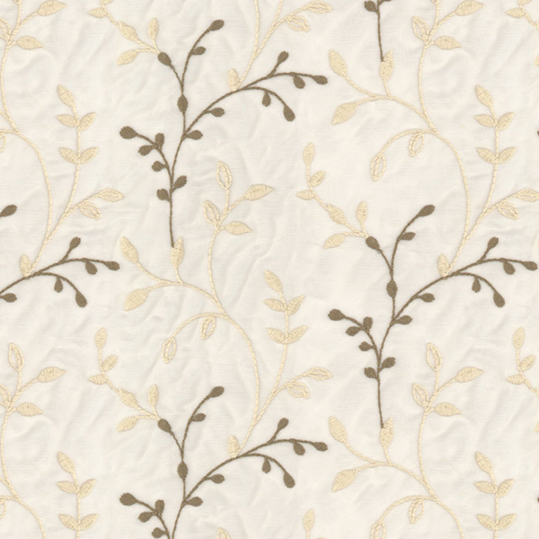 MORRIS POLYESTER EMBROIDERY COTTON LEAF ALOWER SHEER CURTAIN FABRIC ...