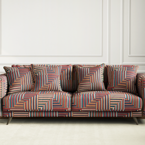 Abstract Geometry III Geometric Velvet Upholstery Fabric VT-305