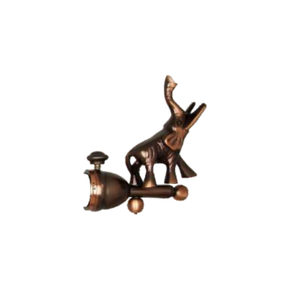 Fancy Elephant Curtain Rod End Cap (Pair) – Premium Decorative Finial | Product Code: 32-Finish-COPPER ANTIQUE