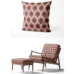 IKAT-II GEOMETRIC DIAMOND RED UPHOLSTERY AND CUSHION COVER  FABRICS