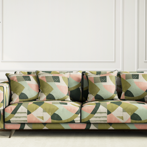 Abstract Geometry III Geometric Velvet Upholstery Fabric VT-313