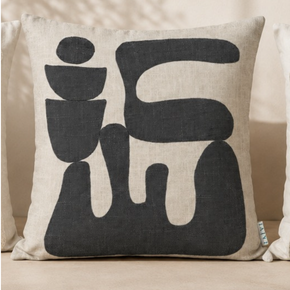 Silent Forms Cushion Cover 16x16 Inch – Ivory / Off-White JV118C