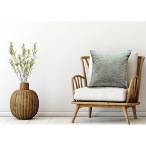Embroidered Cushion Cover  Conceal Zip GRAY HERRINGBONE C