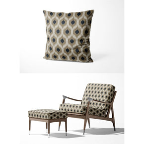IKAT-II GEOEMTRIC BLACK AND BEIGE WHITE UPHOLSTERY AND CUSHION COVER FABRICS