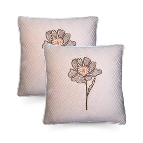 VELVET SEQUINCE EMB FLOWER CUSHION COVER
