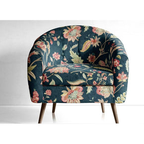 DURBAR VELVETS UPHOLSTERY PRINT FLOWERING BLUE FABRICS 925