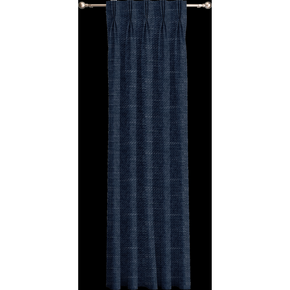 EZRA WHITE DOT TEXTURE BLUE CURTAIN FABRICS