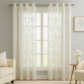 ELEGANT 32502  Embroidery Sheer  Curtain Fabric