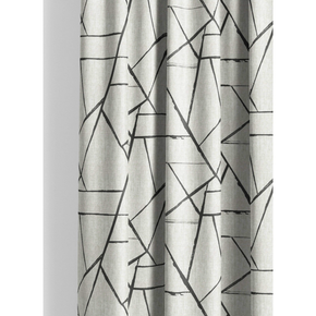 Amazon White Linen Blend Curtain Fabric –SR No AW_933- Modern Black Collection