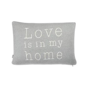 Love is in my Home - Light Grey Melange & Natural Color Cotton Knitted Cushion Covers