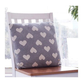 All Over Hearts - Cotton Knitted Cushion Cover