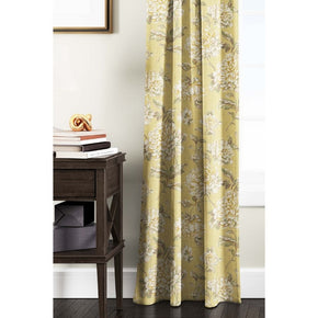 ENGLISH COTTAGE YELLOW PRINT FLOWER CURTAINS FABRICS