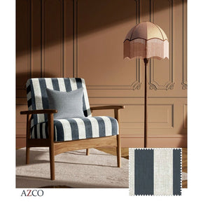 THE WHITE UPHOLSTERY BIG STRIPE  FABRICS  POLYESTER LINEN STRIPE