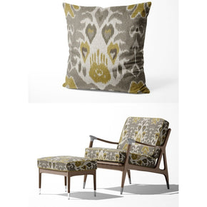 IKAT-II  GEOMETRIC YELLOW  GRAY UPHOLSTERY AND CUSHION COVER FABRICS