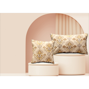 Hand Embroidered Cushion Cover Conceal Zip  yellow