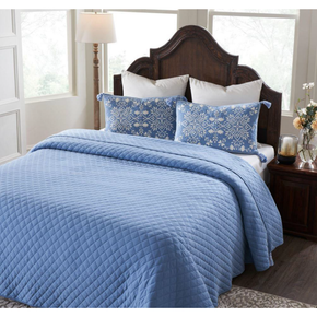 Floraison King Size Bed Cover & 2 Embroidered Pillow Covers (Set Of 3Pcs)