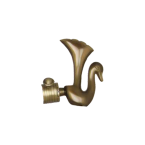 Brass Fancy Duck Curtain Rod End Cap (Pair) – Premium Decorative Finial | Product Code: 37-FINISH ANTIQUE