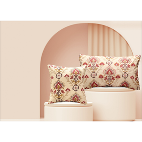 Hand Embroidered Cushion Cover Conceal Zip  Red