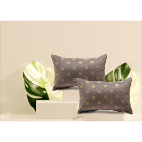 Sequence Embroidered Cushion Cover Conceal Zip gray golden