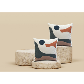 Printed Cushion Cover Conceal Zip CIRCLE  A BROWN