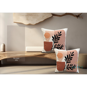 Printed Cushion Cover Conceal Zip CIRCLE TREE LEAF