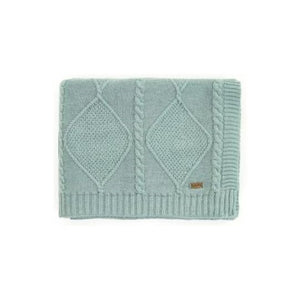 Cable Moss Knitted AC Throw Blanket Dull Blue