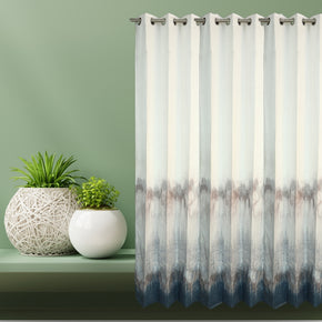 BRUSH & PAINT OMBRE BLUE BROWN CURTAIN