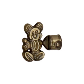 Brass Teddy Bear Curtain Rod End Cap (Pair) – Premium Decorative Finial | Product Code: 39 FINISH-ANTIQUE