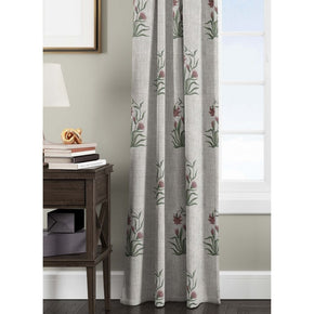 HAVELI  PRINTED POLYESTER FLOWRING BEIGE  CURTAIN FABRICS GL-919