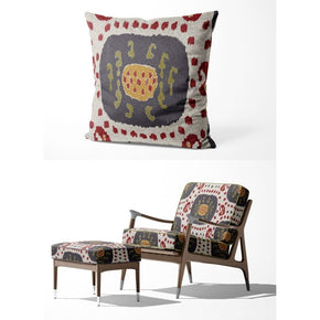 IKAT-II PRINT GEOEMTRIC WHITE DARK UPHOLSTERY AND CUSHION COVER FABRICS