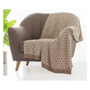 Geometric Knitted AC Throw Blanket Stone & Natural